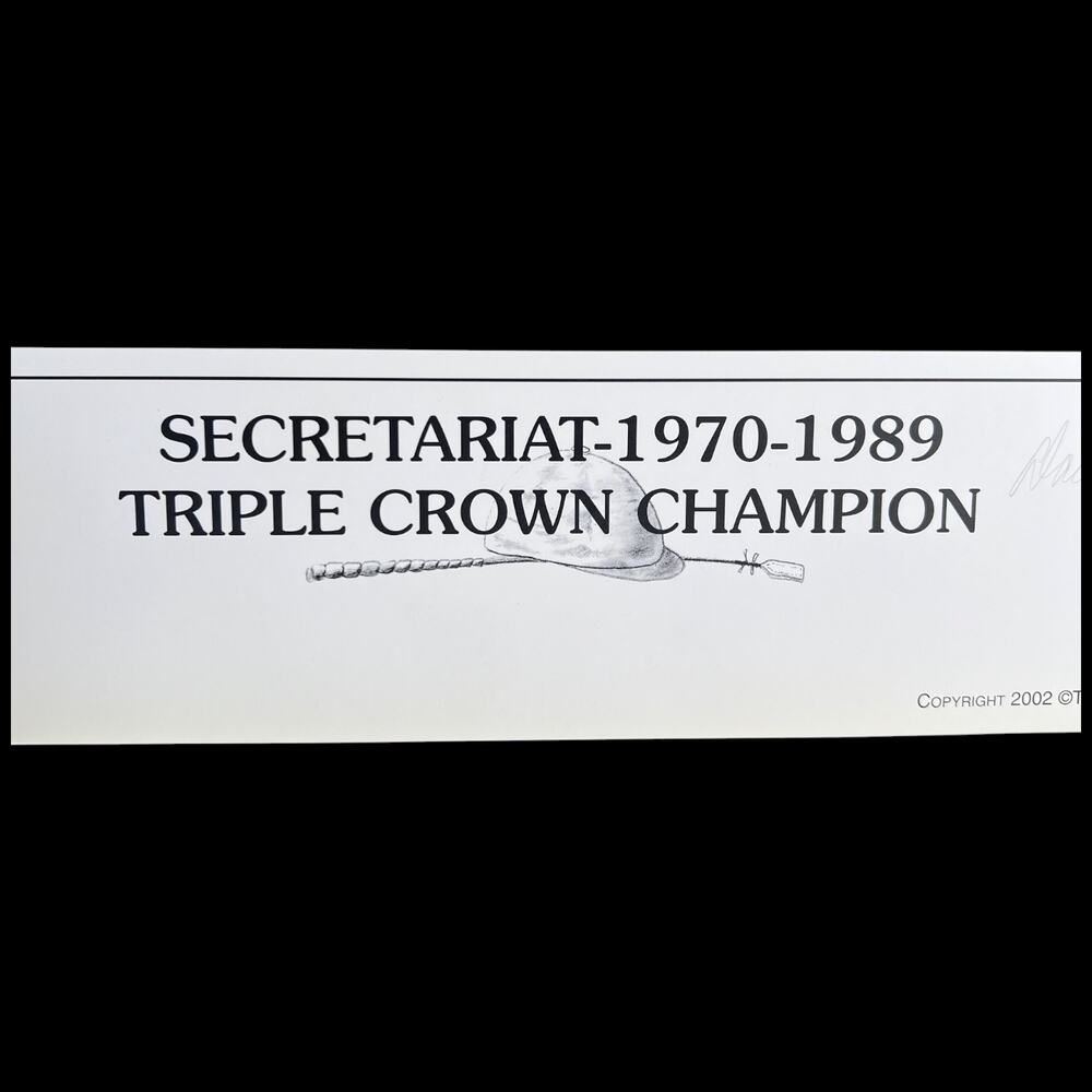 SECRETARIAT 1970-1989 Triple Crown Champion Signed by Artist David J. Pavlak - Picture 3 of 7
